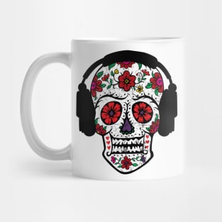 Sugar Skull Headphones Mug